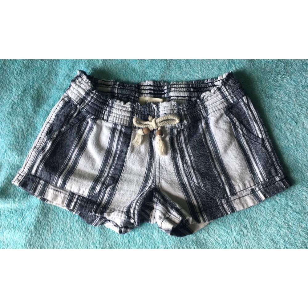 Navy and White Soft Shorts with Pockets